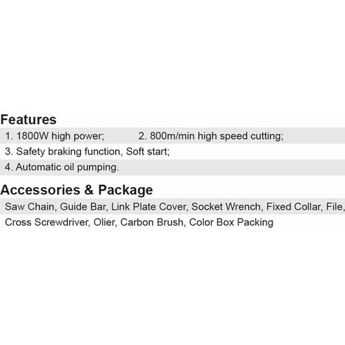 Dongcheng 16 Inch 1800W Electric Chain Saw 405Mm Dml04-405