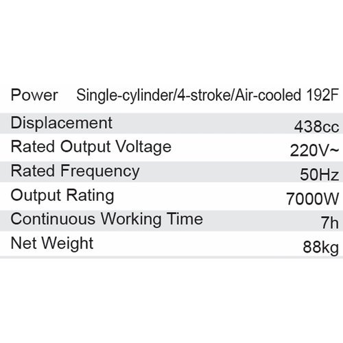 Dongcheng Df9500E Recoil Air Cooled Petrol Generator 7Kw 220V