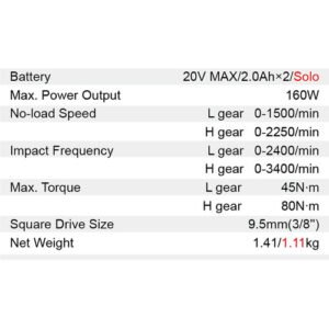 Dongcheng  3/8'' Square Drive Cordless Angle Impact Wrench 20V 80 N*M Dcpb80 Type Am