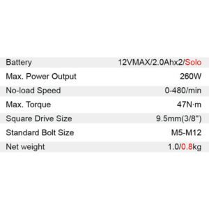 Dongcheng  3/8'' Square Drive Cordless Ratchet Wrench 12V 47 N*M Dcpb05-10 Type Ek