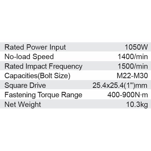 Dongcheng 1'' Square Drive Impact Wrench 1050W 900 N*M Dpb32
