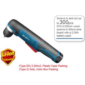 Dongcheng 12V Cordless Angle Screw Driver Drill 10Mm Dcjz14-10 Type Ek
