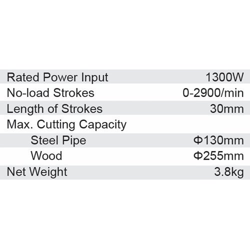 Dongcheng 10 Inch 1300W Reciprocating Saw 255Mm Djf02-30