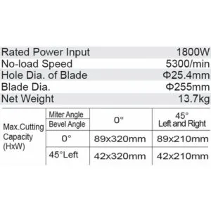 Dongcheng  10 Inch 1800W Sliding Miter Saw 255Mm Djx10-255