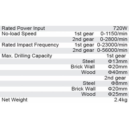 Dongcheng 720W Impact Drill Machine 20Mm Dzj20
