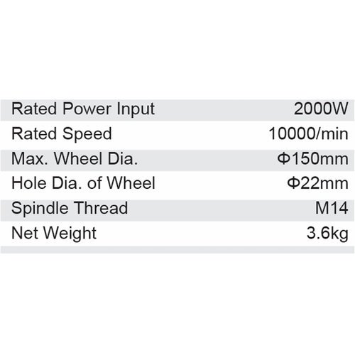 Dongcheng 6 Inch 2000W Angle Grinder 150Mm Dsm04-150S