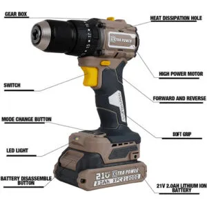Xtra Power 21V Cordless Drill Machine 13Mm Xpc-Id-04