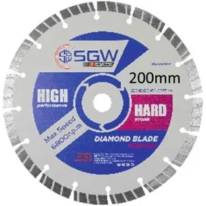 Sgw 8 Inch 14 Seg Diamond Saw Blade 200Mm Hard Stone 12Mm