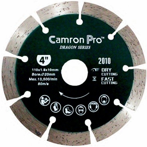 Camron Pro Dragon Series 4 Inch 9 Seg Diamond Saw Blade 105Mm Dry Cut 2010