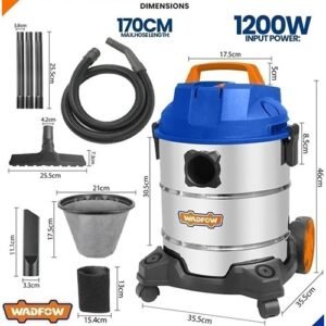 Alternative view of Wadfow 1200W Wet & Dry Vacuum Cleaner 20Ltr Wvr4A20