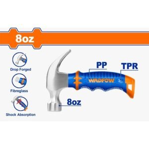 Wadfow Bent Head Mini Claw Hammer Fiberglass Handle