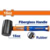 Wadfow Pvc Black Rubber Hammer Fiberglass Handle