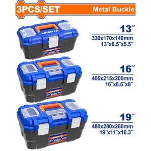 Wadfow 3 Pieces Plastic Tool Box Set Wtb2103