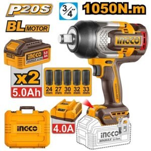 Ingco 3/4'' Square Drive Cordless Impact Wrench 20V 1050 N*M Ciwli20105