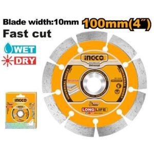 Ingco 4 Inch 9 Seg Diamond Saw Blade 100Mm Wet & Dry Dmd011002