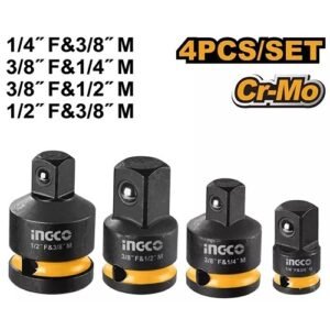 Ingco 4 Pieces Impact Socket Adaptor Set Hkisad12438