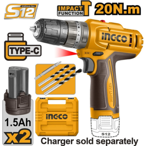 Ingco 12V Cordless Impact Drill Machine 10Mm Cidli12206