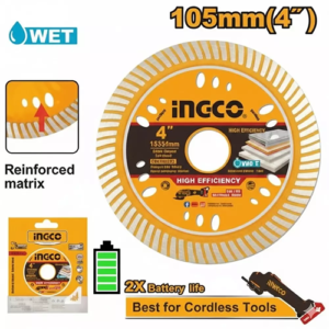 Ingco 4 Inch Thin Turbo Diamond Saw Blade 105Mm Dmd061051