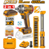 Ingco 2 Pieces Cordless Impact Wrench & Work Lamp Combo Kit Cosli23056 — Ingco Tool Combo Set