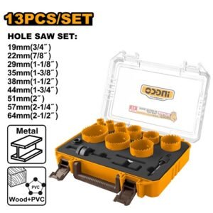 Ingco 13 Pieces Metal Hole Saw Set Akh0132