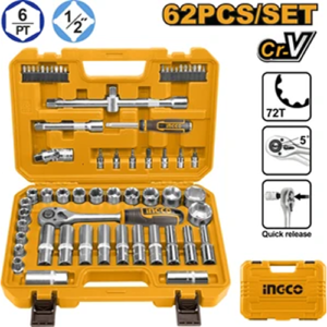 Ingco 62 Pieces Socket Set Hkts12602