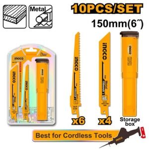 Ingco 10 Pieces Reciprocating Saw Blade Set Rsb1002