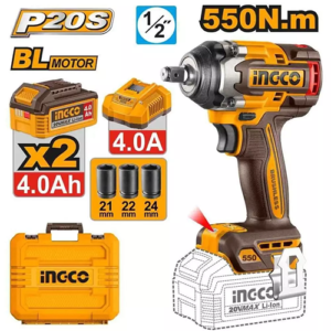 Ingco 1/2'' Square Drive Cordless Impact Wrench 20V 550 N*M Ciwli2055