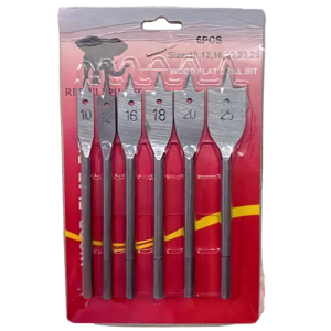 Red Elephant 6 Pieces Flat Wood Drill Bit Set