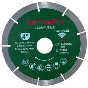 Camron Pro Dragon Series 4 Inch 9 Seg Diamond Saw Blade 105Mm Emerald u type 2402