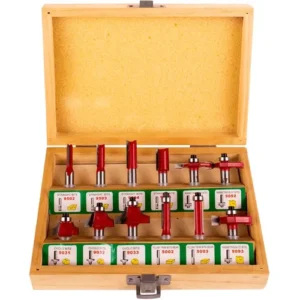 Red Elephant 12 Pieces Router Bit Set 8Mm Shank