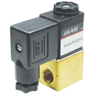 Akari 2 Port 2 Position 6.35mm(1/4") Single Solenoid Direct Acting Valve Brass Pu220-02