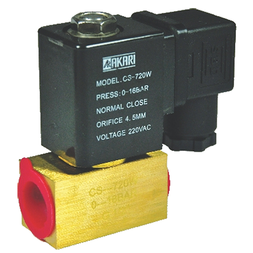 Akari 2 Port 2 Position 12.70mm(1/2") Single Solenoid Direct Acting Valve Cs-720-w-15 Brass