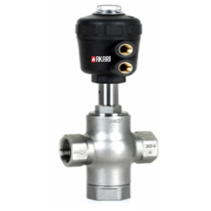 Akari 25.40mm(1") Three Way Seat Single Acting Actuator Valve Female thread Tv100p025nc-304