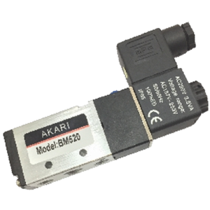 Akari 5 Port 2 Position 6.35mm(1/4") Single Solenoid Valve Bm520  Shako type