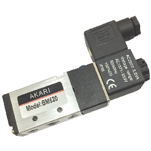 Akari 5 Port 2 Position 6.35Mm(1/4") Single Solenoid Valve Bm520 Shako Type — Akari Air & Steam Flow Control Solutions