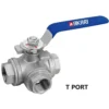 Akari Stainless Steel Three Way Ball Valve T Port Type — Akari All Products