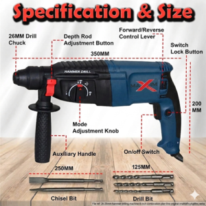 Maxim 1200W Rotary Hammer 26Mm Mp-2601 - Image 6