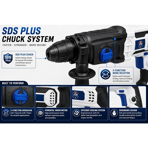 Force Master 1800W Rotary Hammer 26Mm Fm26 - Image 4