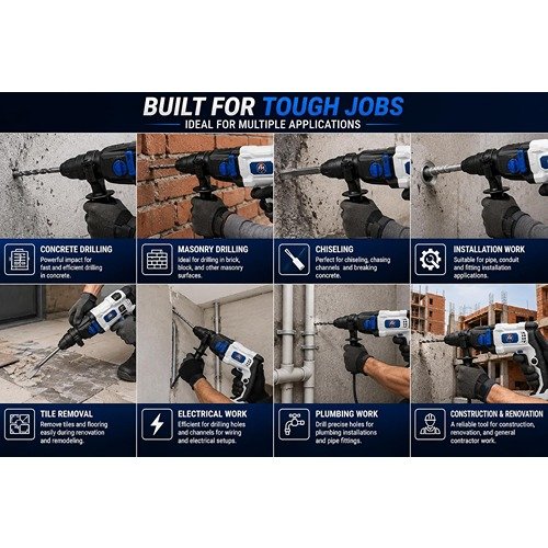 Force Master 1800W Rotary Hammer 26Mm Fm26 - Image 3