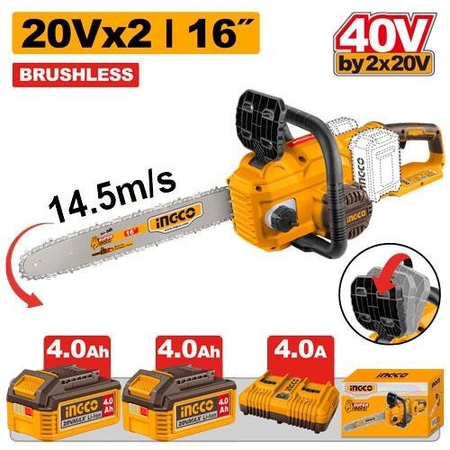 Ingco 16 Inch 40V Cordless Chain Saw 400Mm Cgsli401682