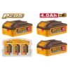 Ingco 4Ah (4000Mah) 3 Pieces Lithium Ion Battery Set 20V Cosli251296