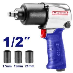 Emtop 1/2'' Square Drive Air Impact Wrench 610 N*m EATL126801