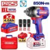 Emtop 1/2'' Square Drive Cordless Impact Wrench 20v 850 N*m ECIWL2085