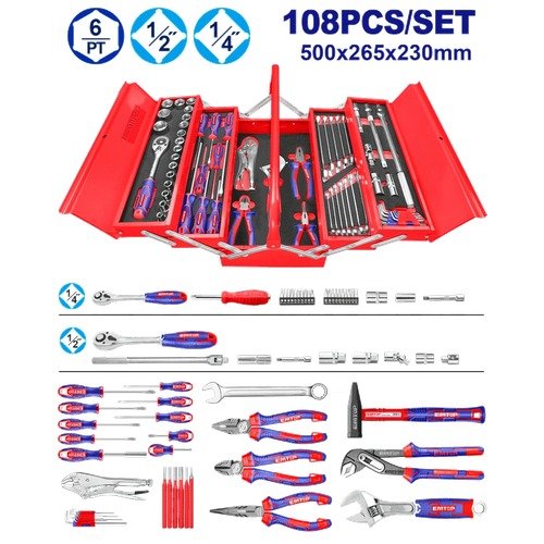 Emtop 108 Pieces Tool Chest Set Ehts00108