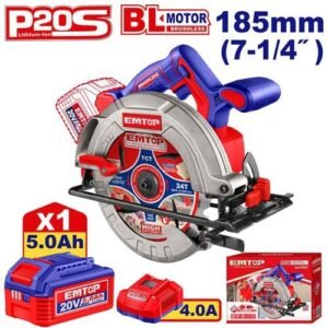 Emtop 7.3 Inch 20v Cordless Circular Saw 185mm ELCS18513
