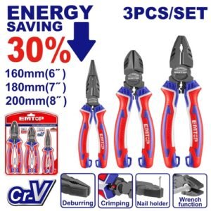 Emtop 3 Pieces High Leverage Plier Set Epls0321