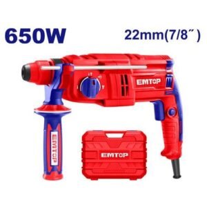 Emtop 650w Rotary Hammer 22mm ERHRL651