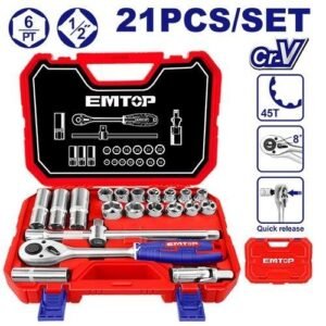 Emtop 21 Pieces Socket Set Eskt12211