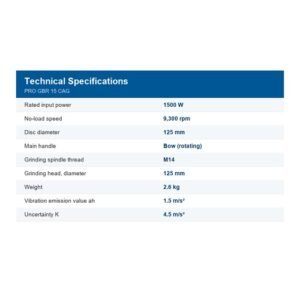 Bosch 5 Inch 1500W Concrete Grinder 125Mm GBR 15 CAG - Image 6