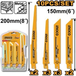 Ingco 10 Pieces Reciprocating Saw Blade Set Rsb1001